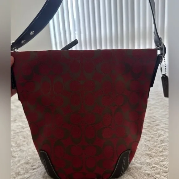 バッグ Vintage Coach Hobo Hand Bag Red Y2k Vintage 2000 RED COACH Hobo Bag 9058 Excellent Condition (USA